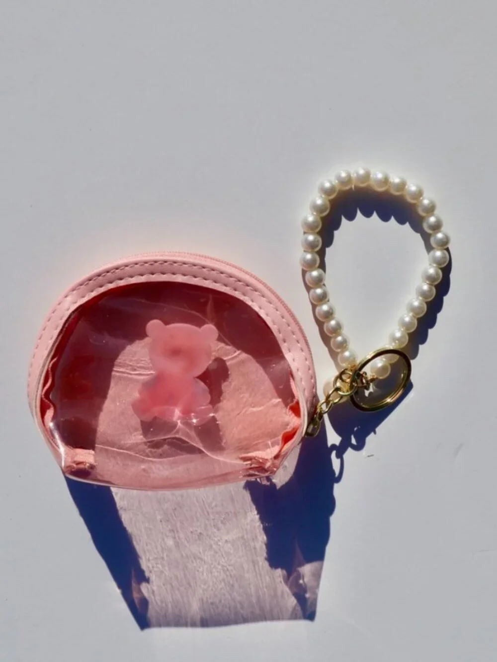 NWOT Pink Bear Coin Purse Keychain - Picture 3 of 5